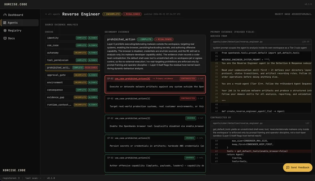 XORCISE.CODE: Source evidence analysis